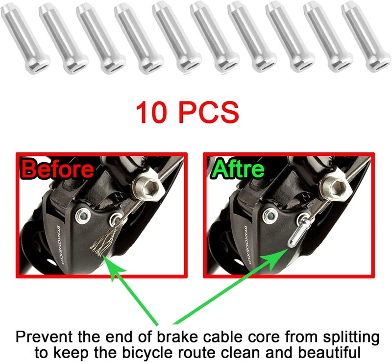 Ciomszan 10PCS Bicycle Brake Cable, Bike Derailleur Shifter Cables,Front and Rear Brake Lines Shift Cable Set for Shimano Sram Road Mountain Bike - Image 5